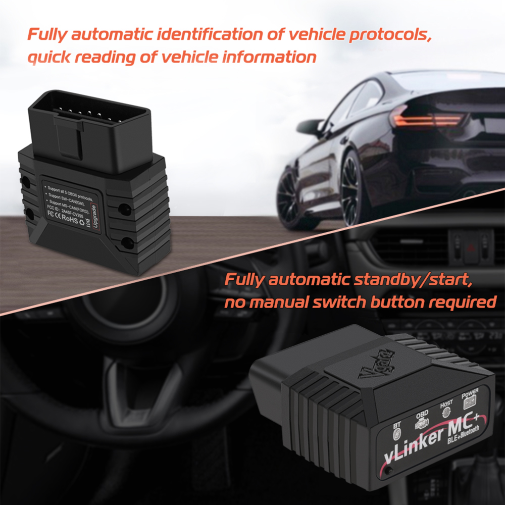 Vgate vLinker MC+ Bluetooth OBD Diagnostic Scanner for iOS, Android and Windows